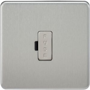 KNIGHTSBRIDGE SCREWLESS 13A FUSED SPUR UNIT - BRUSHED CHROME