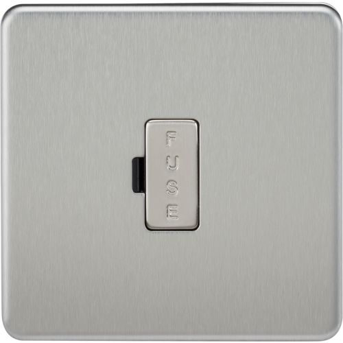 KNIGHTSBRIDGE SCREWLESS 13A FUSED SPUR UNIT - BRUSHED CHROME
