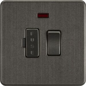 KNIGHTSBRIDGE SCREWLESS 13A SWITCHED FUSED SPUR UNIT WITH NEON - SMOKED BRONZE