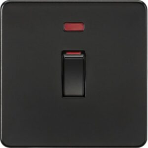 KNIGHTSBRIDGE 45A 1G DP SWITCH WITH NEON - MATT BLACK