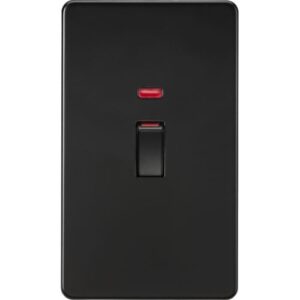 KNIGHTSBRIDGE 45A 2G DP SWITCH WITH NEON - MATT BLACK