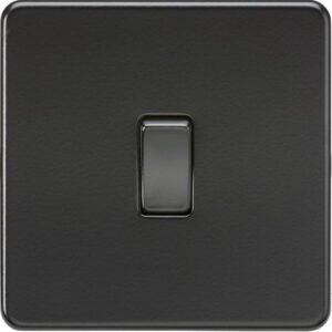 KNIGHTSBRIDGE SCREWLESS 20A 1G DP SWITCH - MATT BLACK