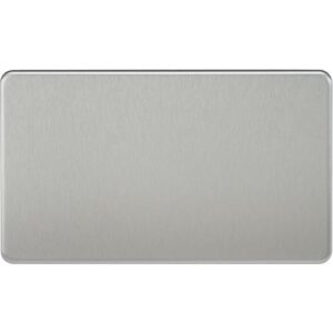 KNIGHTSBRIDGE SCREWLESS 2G BLANKING PLATE - BRUSHED CHROME