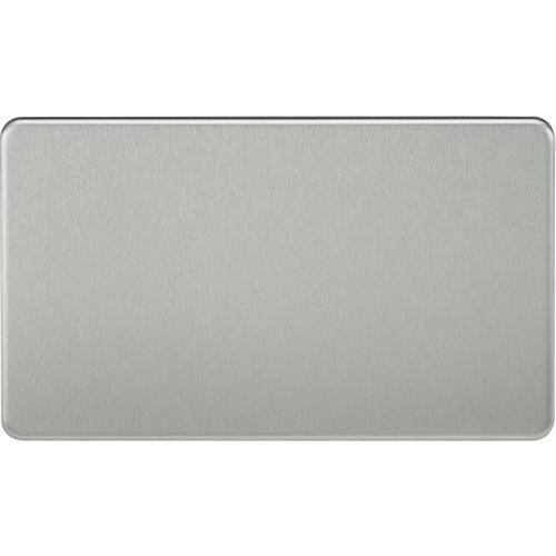 KNIGHTSBRIDGE SCREWLESS 2G BLANKING PLATE - BRUSHED CHROME