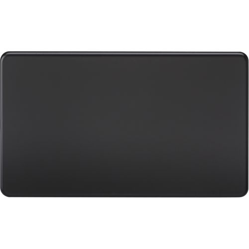 KNIGHTSBRIDGE SCREWLESS 2G BLANKING PLATE - MATT BLACK