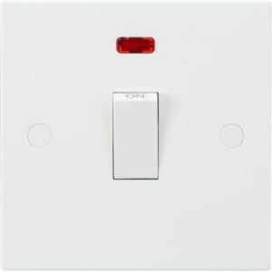 KNIGHTSBRIDGE SQUARE EDGE 20A DOUBLE POLE SWITCH + NEON
