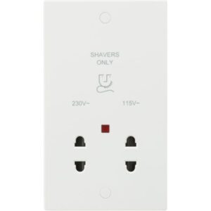 KNIGHTSBRIDGE SQUARE EDGE DUAL VOLTAGE SHAVER SOCKET