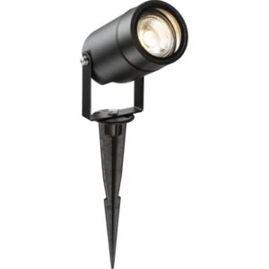 KNIGHTSBRIDGE 230V IP65 GU10 SPIKE LIGHT BLACK