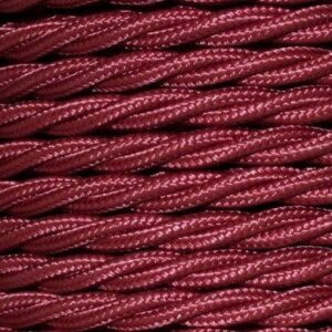 0.75MM 3C BURGUNDY TWISTED  BRAIDED CABLE PER MTR