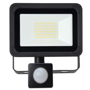 LED (PRE-WIRED) AC 50W PIR FLOODLIGHT 4000K BLACK