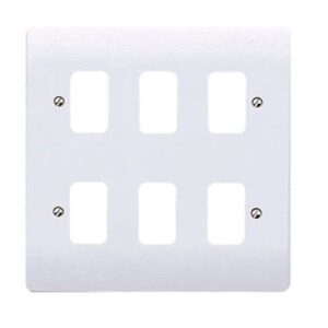 MK 6G WHITE GRID COVER PLATE