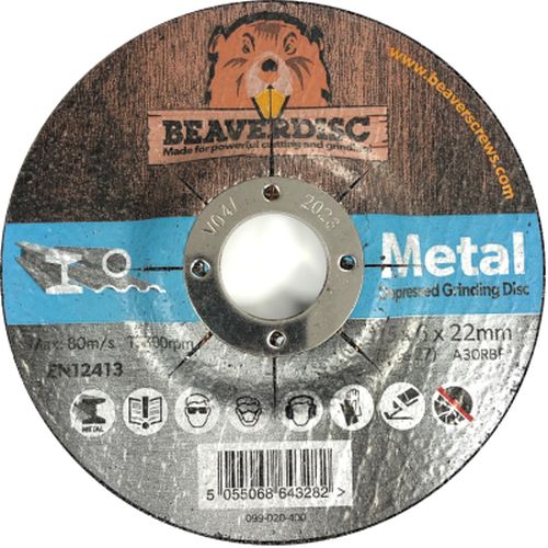 BEAVERDISC METAL GRINDING DISCS 115X6X22MM (PK5)