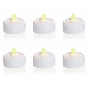 PREMIER 6 X FLICKERING LED TEA LIGHTS, IN ACETATE TUBE