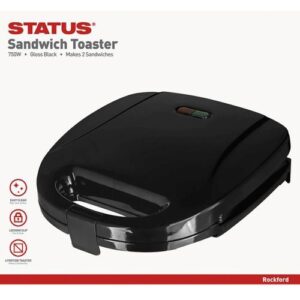 STATUS ROCKFORD 2 SANDWICH BLACK TOASTER