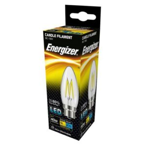 ENERGIZER LED FILAMENT CANDLE BC 4W 470L 40W CL WW