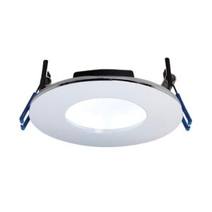 SAXBY ORBITAL PLUS (97MM) IP65 DIM 4000K FIRE RATED POLISHED CHROME