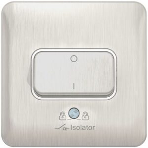 SCHNEIDER LISSE SCREWLESS BRUSHED CHROME FAN ISOLATOR WHITE INSERT