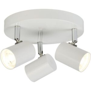 SEARCHLIGHT ROLLO 3LT ROUND SPOTLIGHT - WHITE METAL