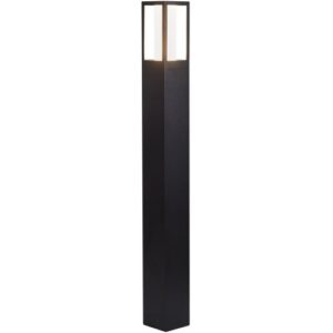 SEARCHLIGHT AVENUE OUTDOOR POST - BLACK METAL & MATT WHITE POLYCARBONATE