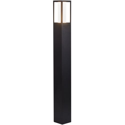 SEARCHLIGHT AVENUE OUTDOOR POST - BLACK METAL & MATT WHITE POLYCARBONATE