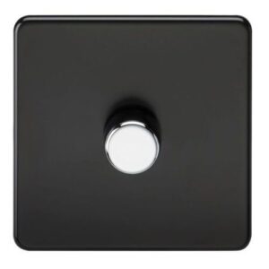 KNIGHTSBRIDGE S/LESS 1G 2W DIMMER M/BLK