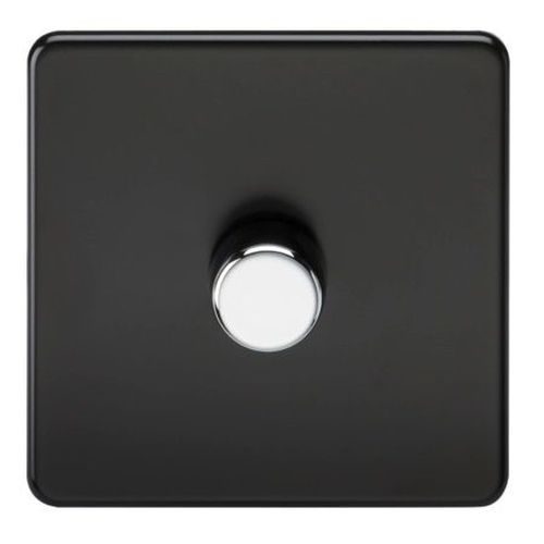 KNIGHTSBRIDGE S/LESS 1G 2W DIMMER M/BLK