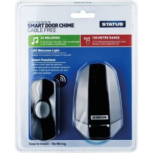 STATUS DOOR CHIME BLACK PLUG IN WITH NIGHT LIGHT ( SBPDCNLCF )