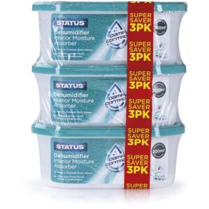 IONOS SCENT FREE DISPOSABLE DEHUMIDIFIER MOISTURE ABSORBER - 3 X 100G - 3 X 200ML