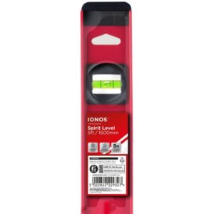 IONOS SPIRIT LEVEL - 5 FOOT - 2 HANDLES - 1.5MM THICK - PRECISION 1MM/M