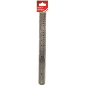 IONOS METAL RULER - STAINLESS STEEL - 30CM (300MM X 0.5MM X 20MM)