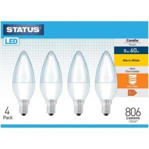 STATUS LED CANDLE SES 8W=60W=806L OPAL WW 4PACK