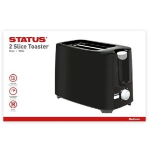 STATUS MADISON 2 SLICE 750W BLACK TOASTER