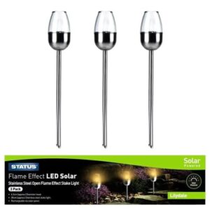 STATUS LILYDALE LED SOLAR FLAME EFFECT STAKE LIGHT 3PK