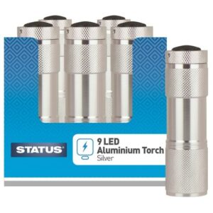 STATUS SILVER 9 LED ALUMINIUM TORCH