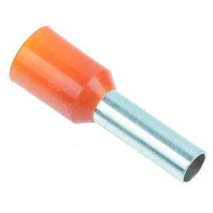 SWA ORANGE BOOTLACE FERRULES TO FIT 4MM2 CABLE (100)