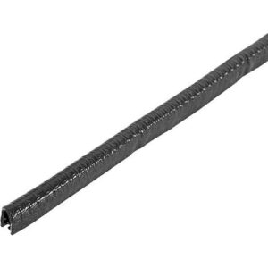 UNICRIMP 5M GROMMET STRIP EDGE TRIM ROLL - BLACK