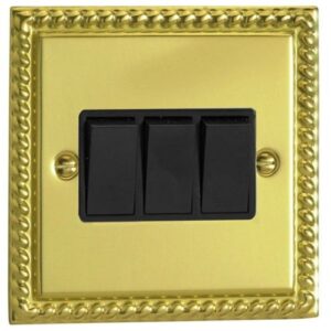 VARILIGHT 3G GEORGIAN BRASS SWITCH BLACK INSERTS