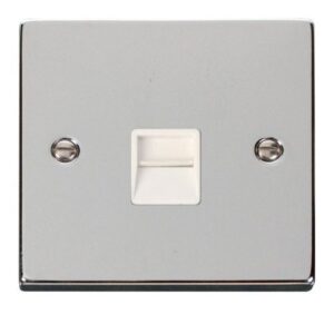 CLICK DECO VICTORIAN POLISHED CHROME VPCHROME TELEPHONE SOCKET MASTER WH
