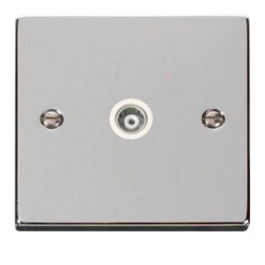 CLICK DECO VICTORIAN POLISHED CHROME VPCHROME 1-GANG ISOLATED COAXIAL SOCKET