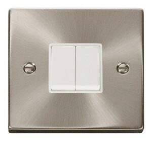 CLICK DECO VICTORIAN SATIN CHROME VP 10A 2-GANG 2 WAY SWITCH