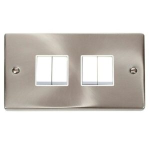CLICK DECO VICTORIAN SATIN CHROME VP 10A 4-GANG 2 WAY SWITCH