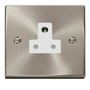 CLICK DECO VICTORIAN SATIN CHROME VP 5A ROUND PIN SOCKET OUTLET WH