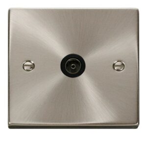 CLICK DECO VICTORIAN SATIN CHROME VP 1-GANG SINGLE CO AXIAL OUTLET