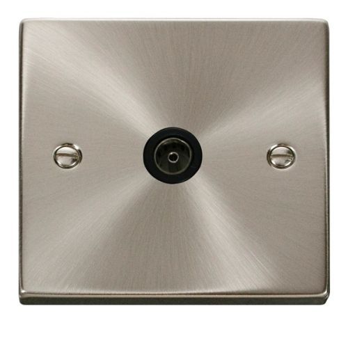 CLICK DECO VICTORIAN SATIN CHROME VP 1-GANG SINGLE CO AXIAL OUTLET