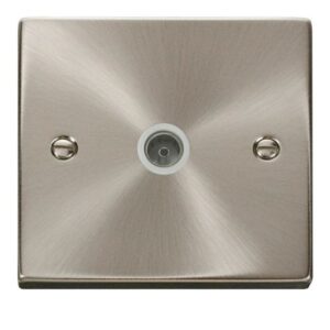 CLICK DECO VICTORIAN SATIN CHROME VP 1-GANG SINGLE CO AXIAL OUTLET