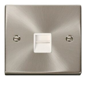 CLICK DECO VICTORIAN SATIN CHROME VP TELEPHONE SOCKET MASTER WH