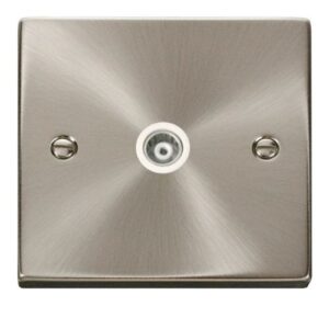 CLICK DECO VICTORIAN SATIN CHROME VP 1-GANG ISOLATED COAXIAL SOCKET