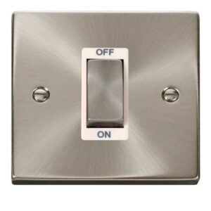 CLICK DECO VICTORIAN SATIN CHROME INGOT 1G 45A DP SWITCH WH