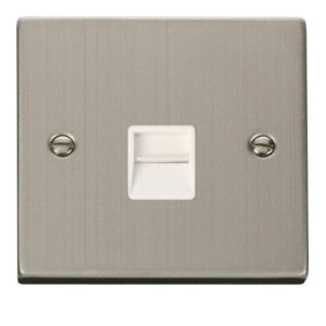 CLICK DECO VICTORIAN STAINLESS STEEL SINGLE TELEPHONE SOCKET MASTER