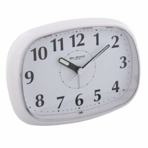 WIDDOP ALARM OVAL WITH LIGHT & SNOOZE WHITE